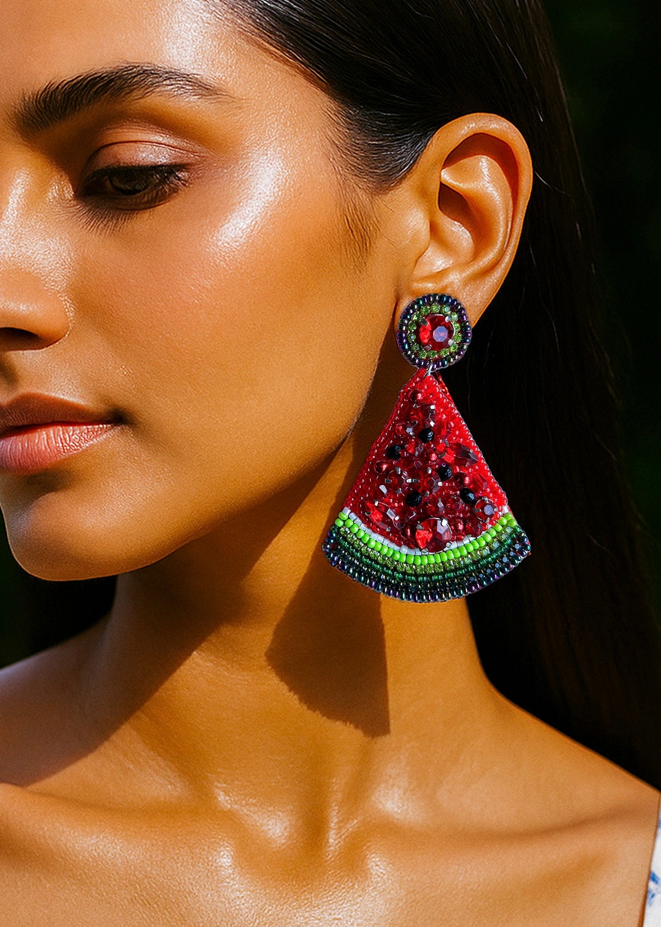 Watermelon Crush Handmade Beaded Earrings