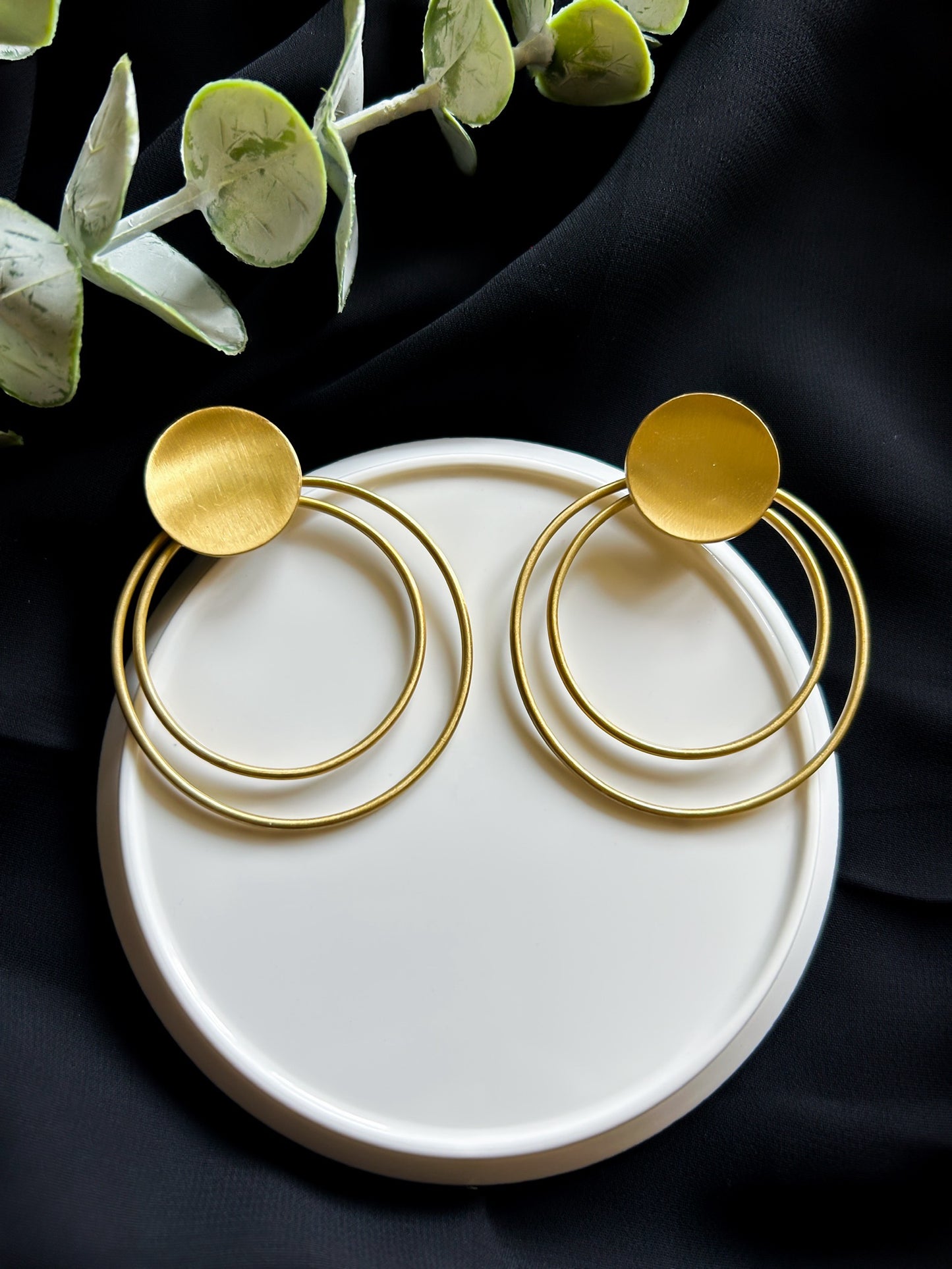 Golden Orbit Handmade Brass Earrings