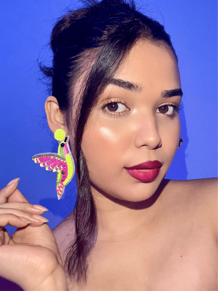 Humming Bird Handmade Beaded Earrings