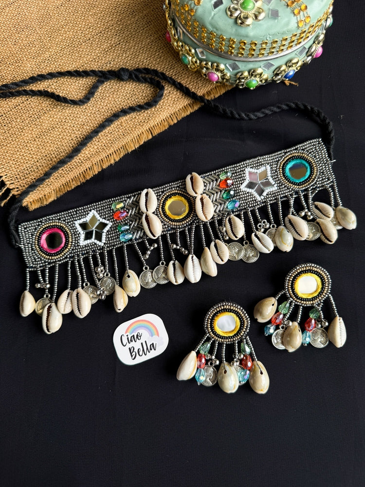 Riwaaz Handmade Beaded Necklace & Earrings Set