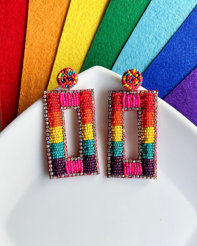 Vibrant Rainbow Drop Earrings