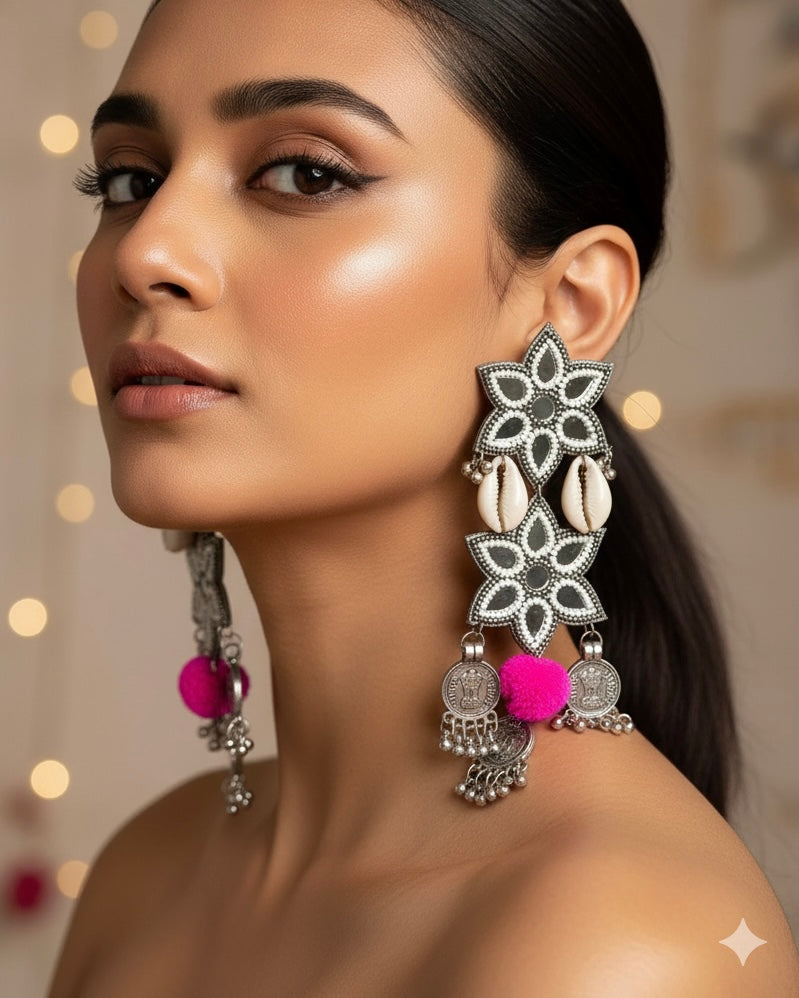 Naaz Mirror Handmade Beaded Earrings