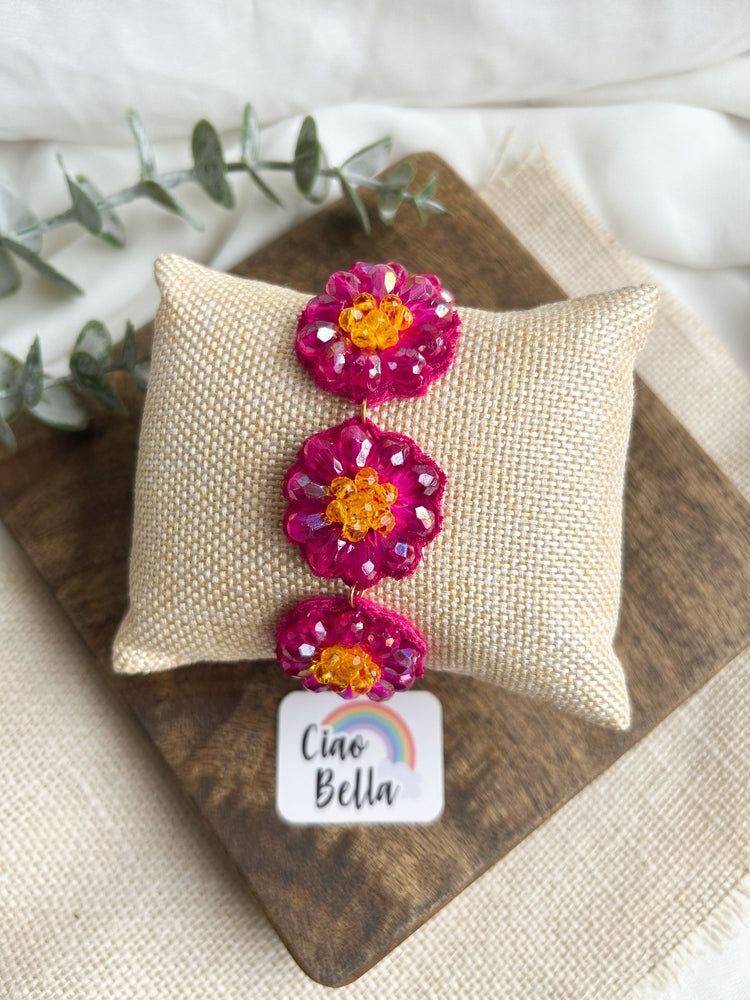 Daisy Dream Pink Handmade Beaded Bracelet