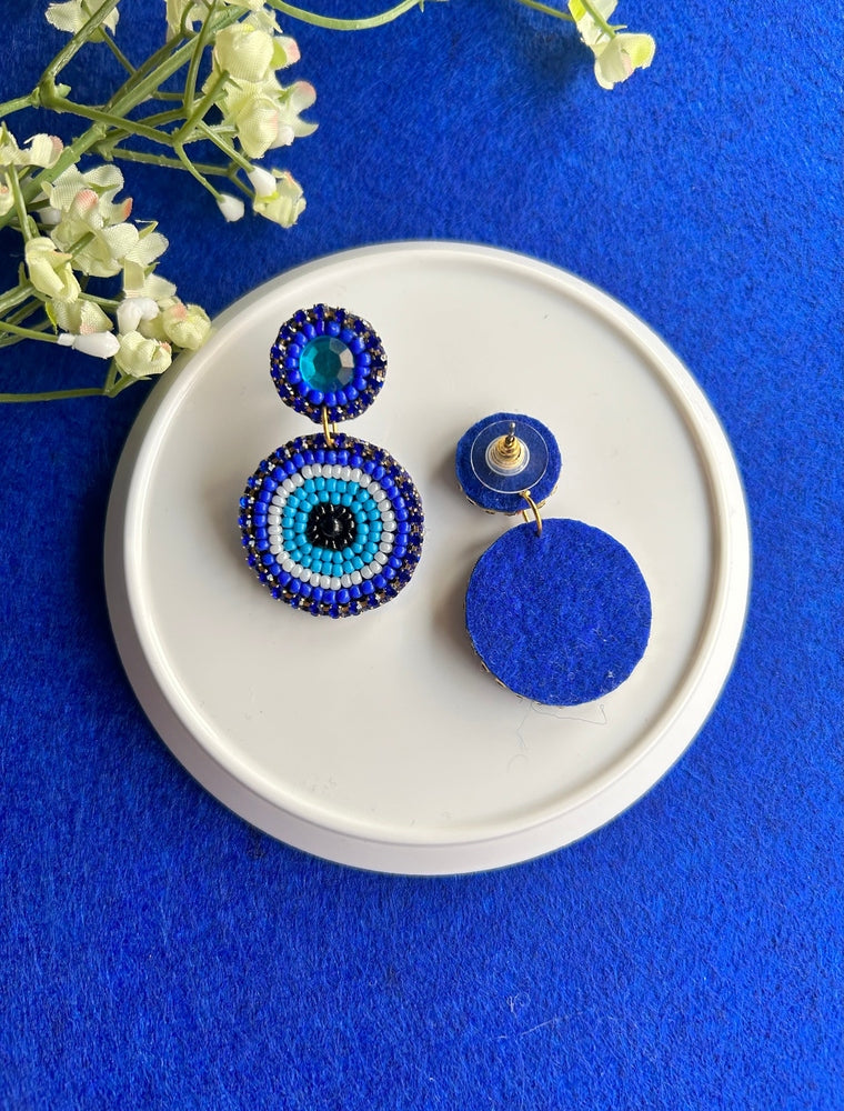 Mini Evil Eye Handmade Beaded Earrings