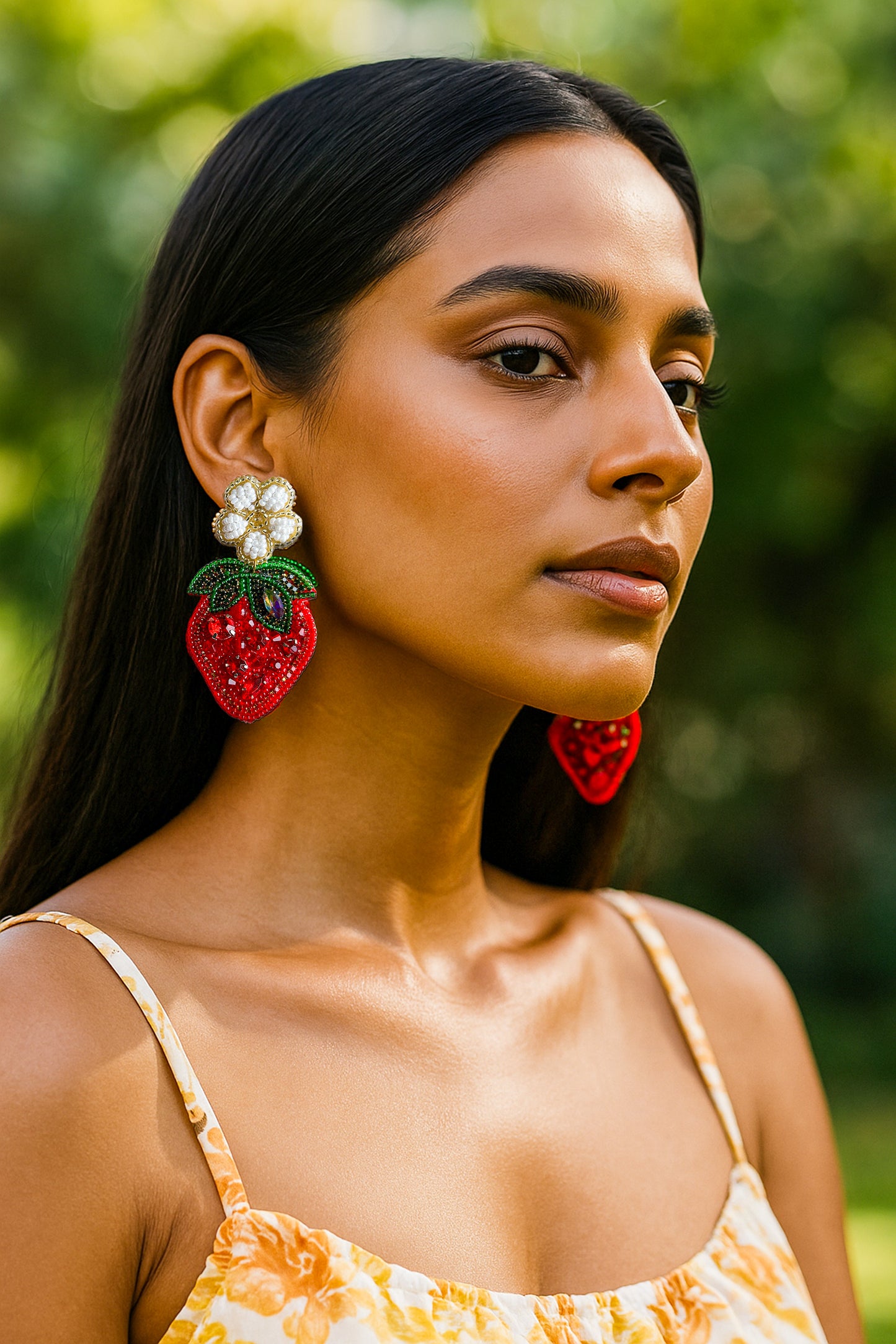 Strawberry Love Handmade Beaded Earrings