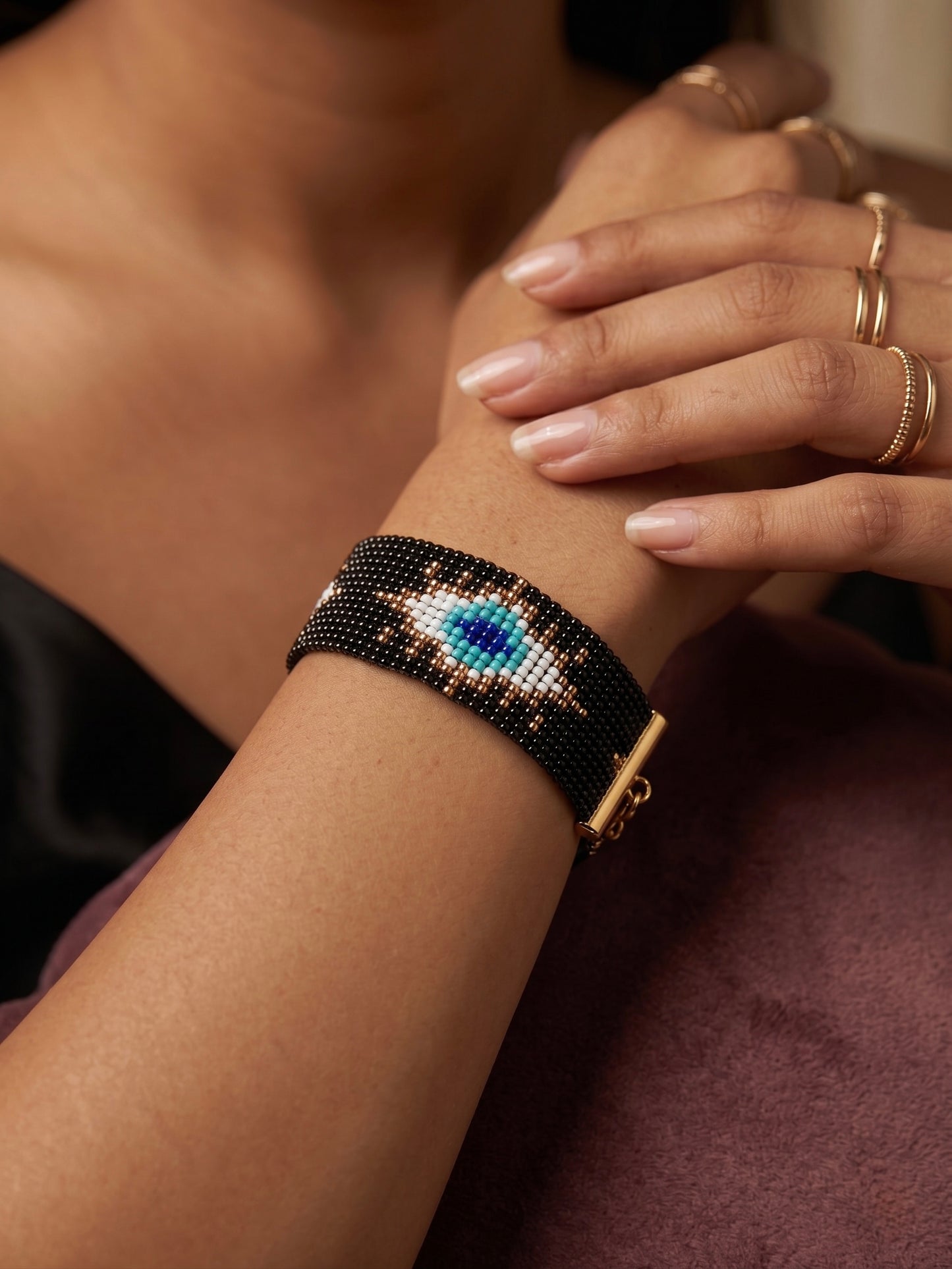 Good Karma Handmade Beaded Evil Eye Bracelet