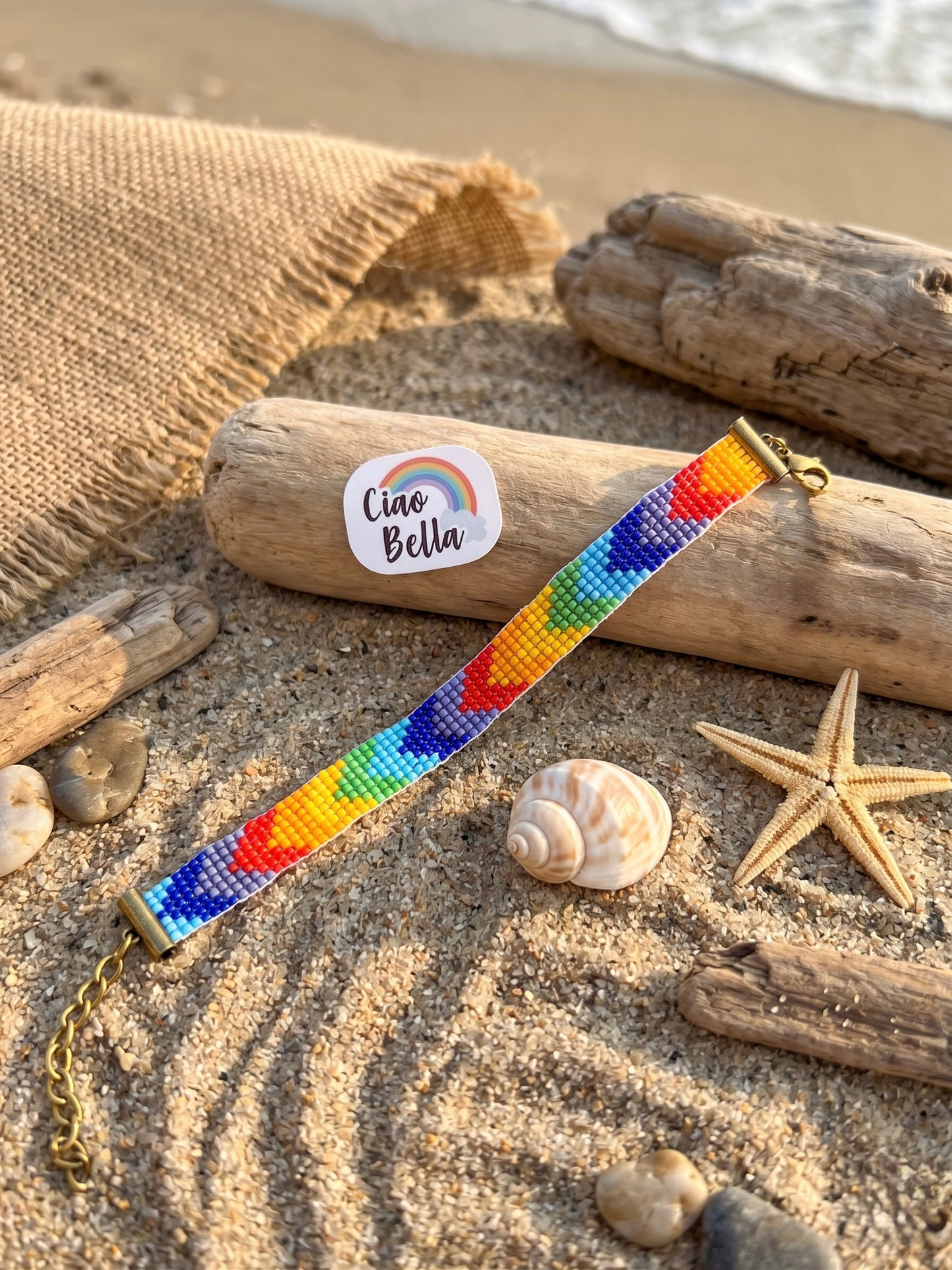 Color Me Happy Handmade Beaded Rainbow Bracelet