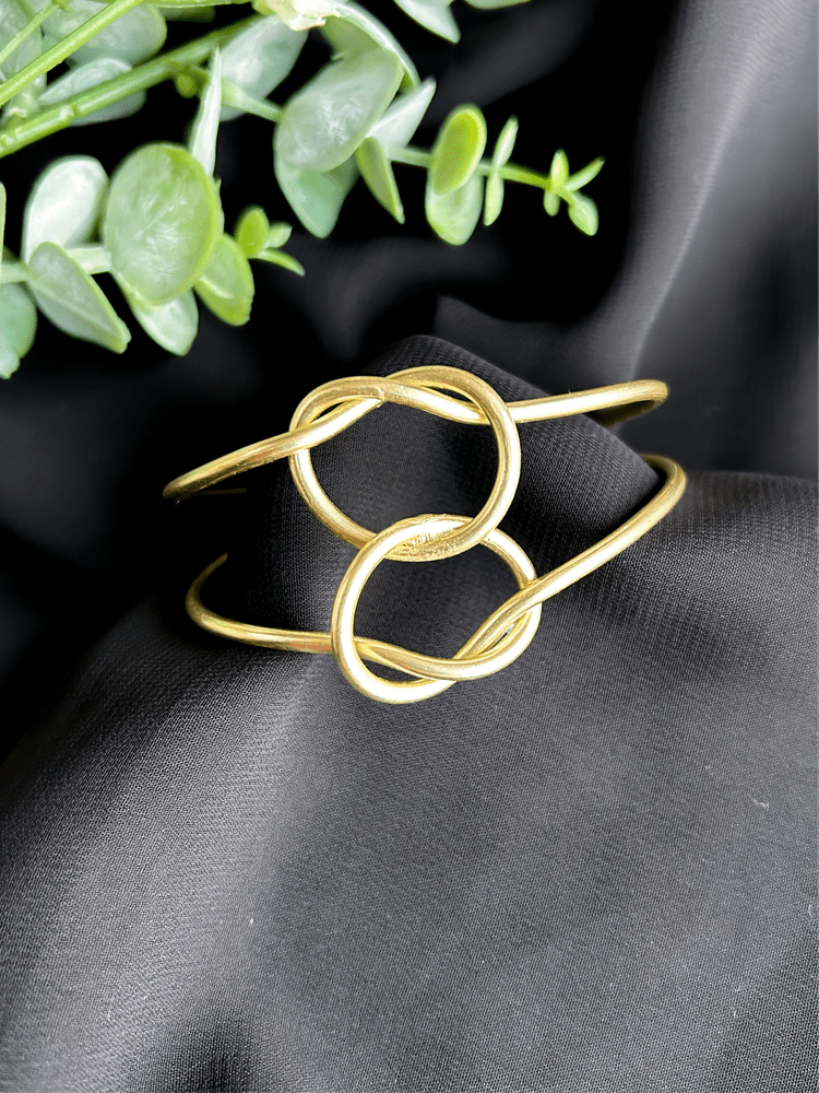 Knotted Brass Cuff Bracelet