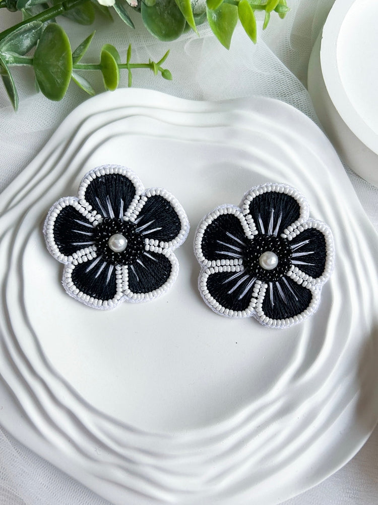 Twilight Blossom Handmade Beaded Earrings