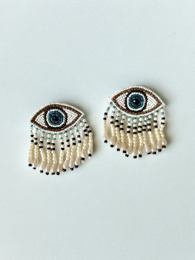 Mystic Evil Eye Tassel Handmade Beaded Earrings