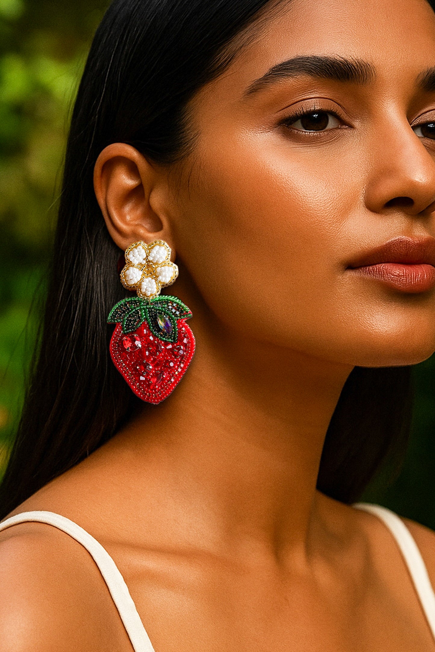 Strawberry Love Handmade Beaded Earrings