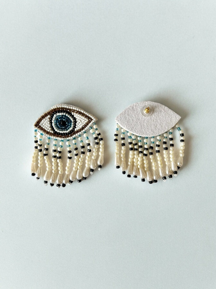 Mystic Evil Eye Tassel Handmade Beaded Earrings