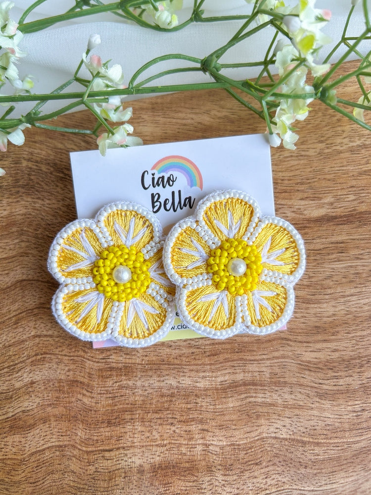Sunshine Blossom Handmade Choker Necklace + Earrings Set