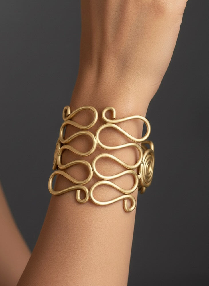 Kira Harmony Brass Cuff Bracelet