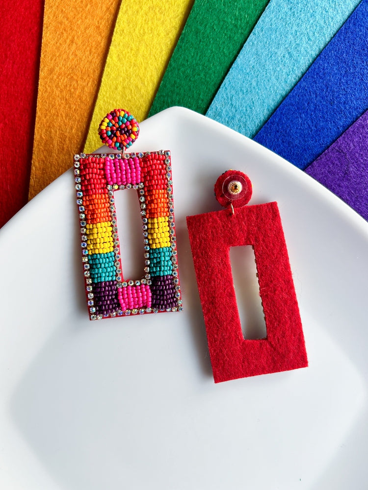 Vibrant Rainbow Drop Earrings