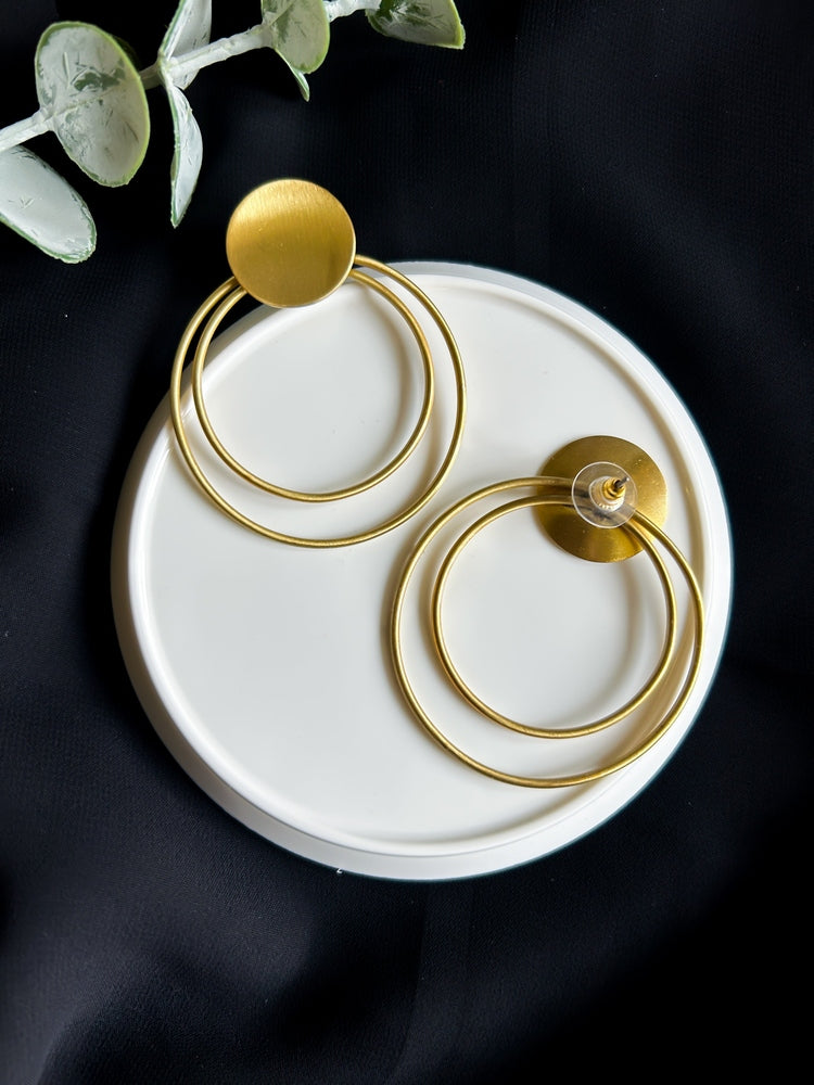 Golden Orbit Handmade Brass Earrings