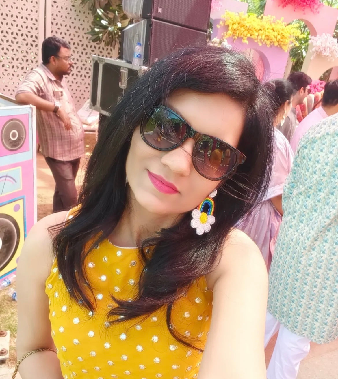 Rainbow Sunshine Handmade Beaded Earrings