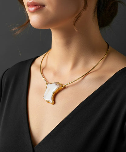 Oasis Pendant Brass Necklace