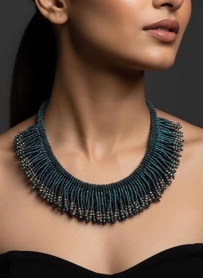 Meher Peacock Tassel Handmade Necklace