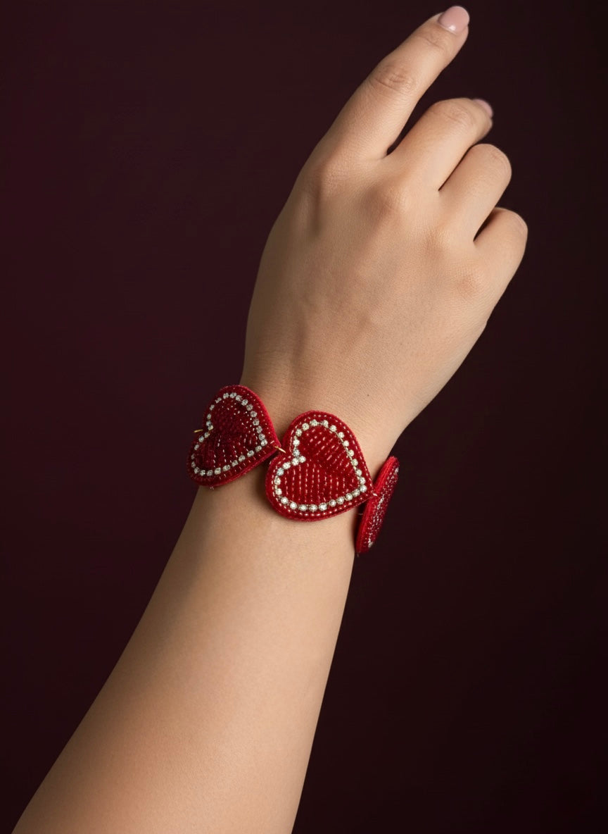 Eternal Love Heart Handmade Beaded Bracelet