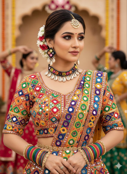 Navrang Handmade Beaded Necklace & Earrings Set