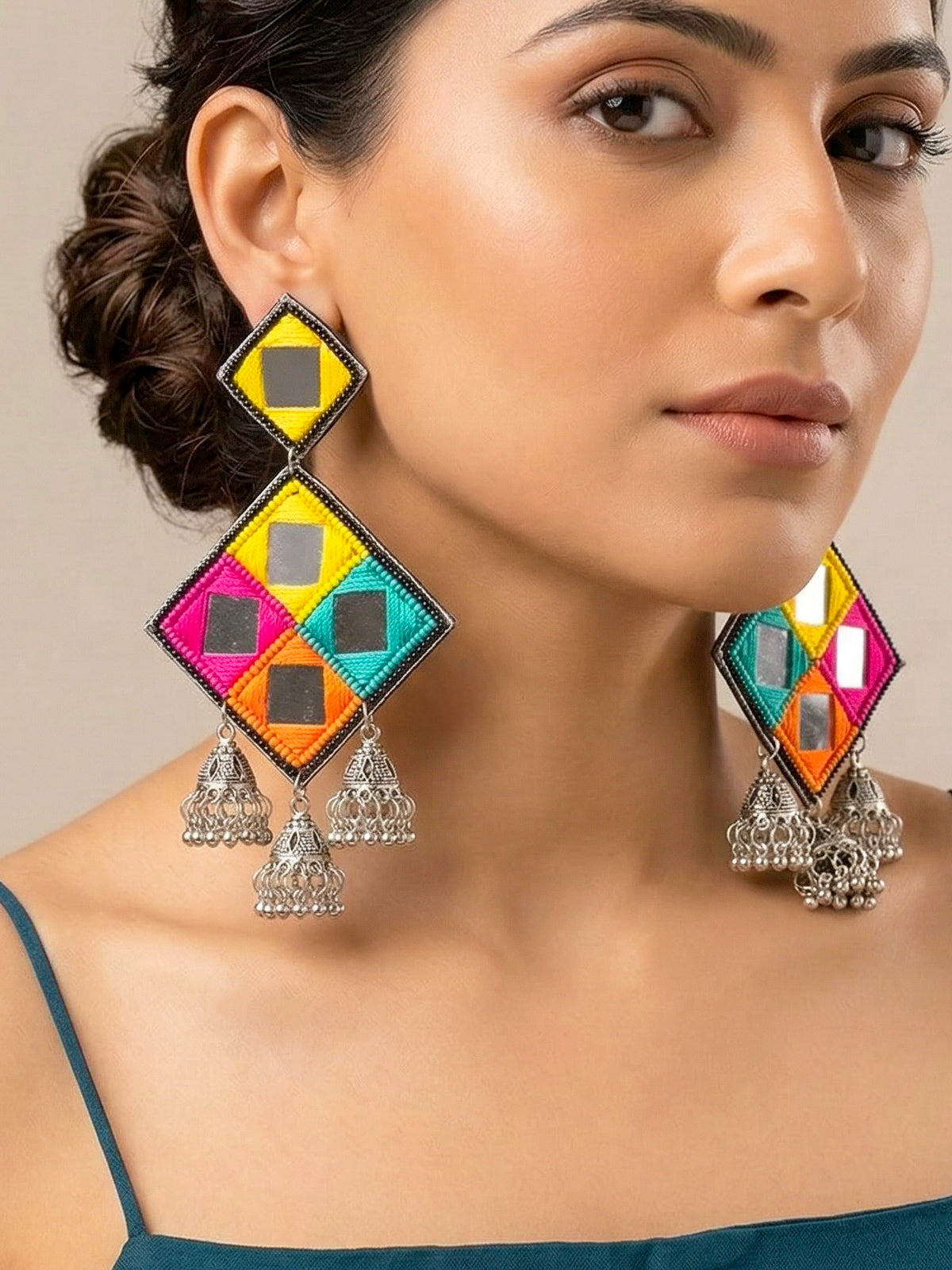 Ranjhana Handmade Beaded Jhumka Earrings