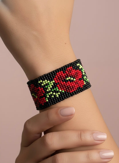 Eternal Rose Handmade Beaded Bracelet