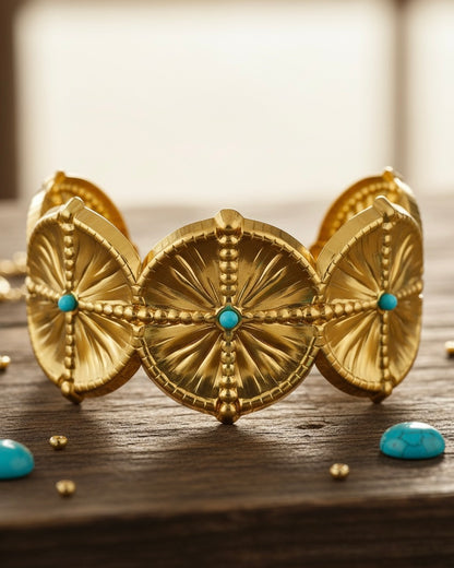 Ferozet 304 Stainless Steel 18k Real Gold Plated Cuff Bracelet