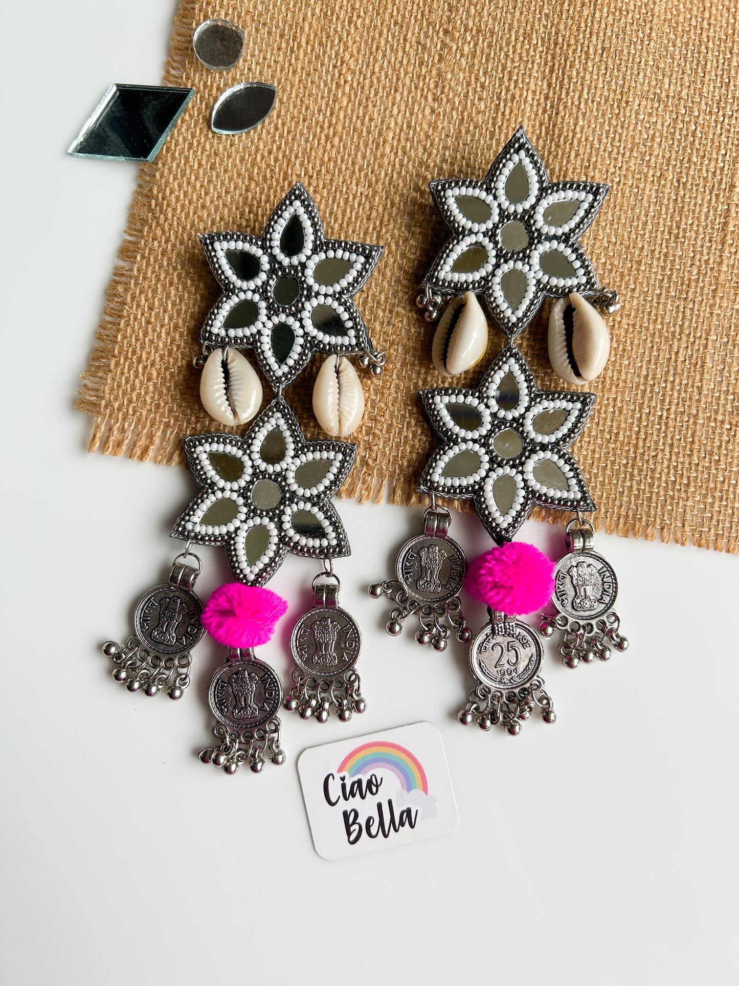 Naaz Mirror Handmade Beaded Earrings
