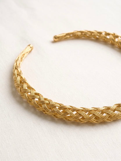 Braided Handmade Brass Hasli Necklace