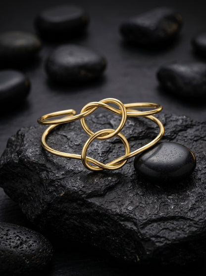 Knotted Brass Cuff Bracelet