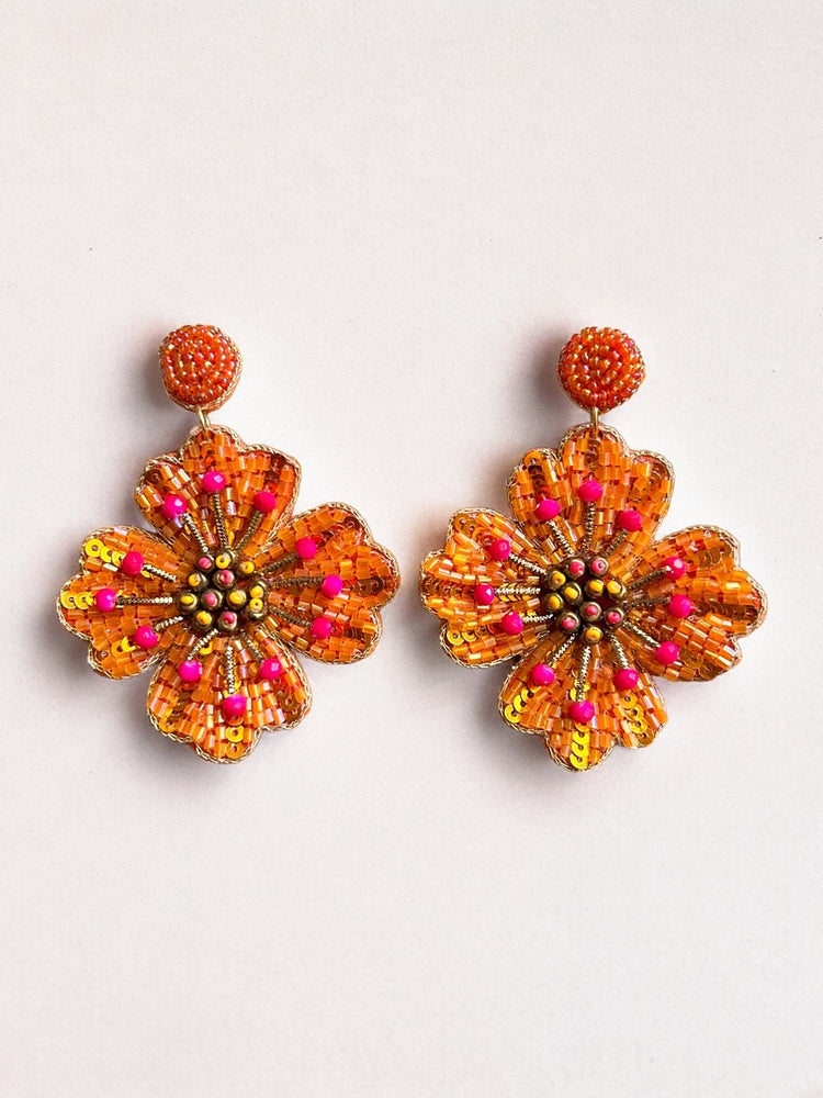 Sunset Glow Flower Earrings