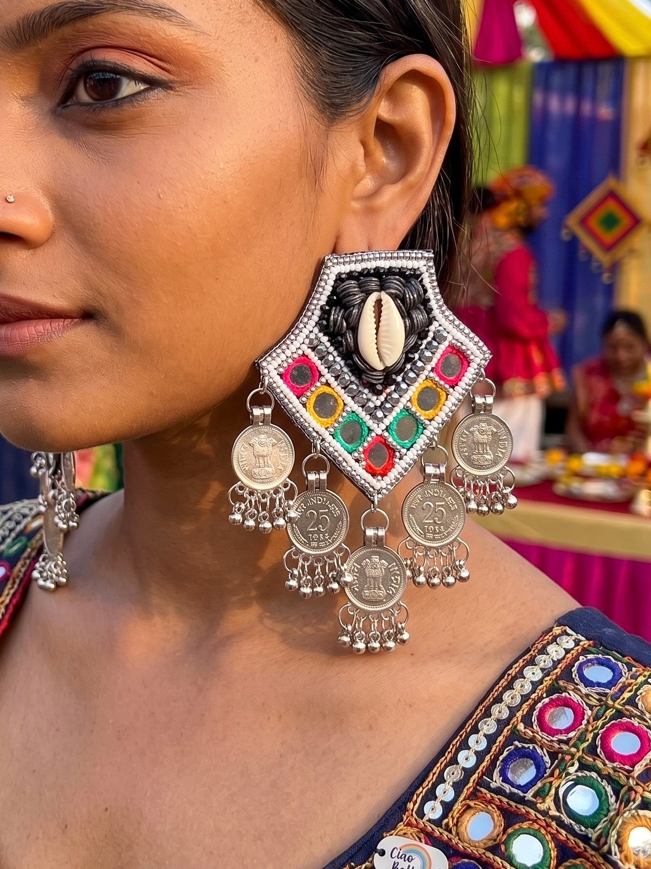 Banjaran Mirror Handmade Beaded Earrings