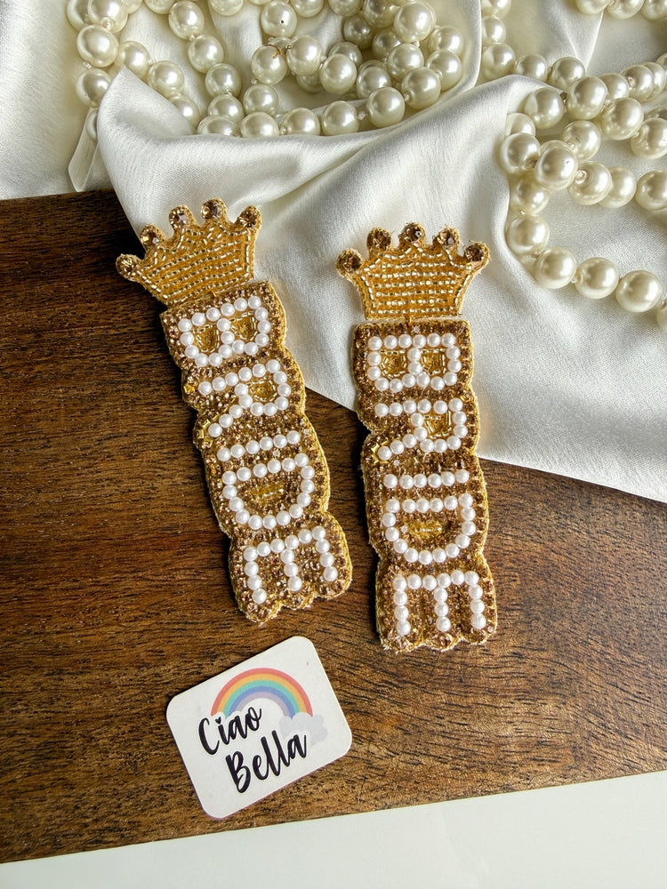 Bride Handmade Beaded Earrings