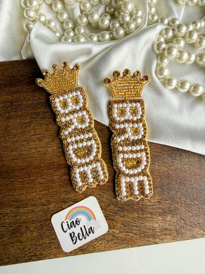 Bride Handmade Beaded Earrings