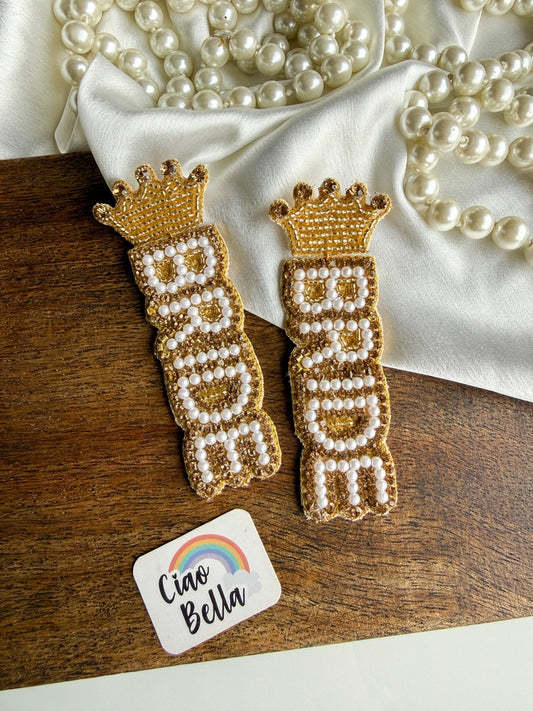 Bride Handmade Beaded Earrings