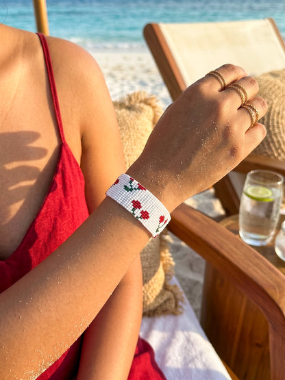 Cherry Picked Handmade Beaded Bracelet