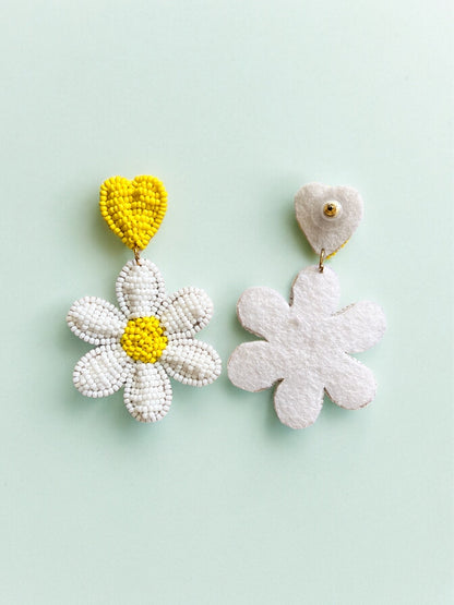 Daisy Love Handmade Beaded Flower Earrings