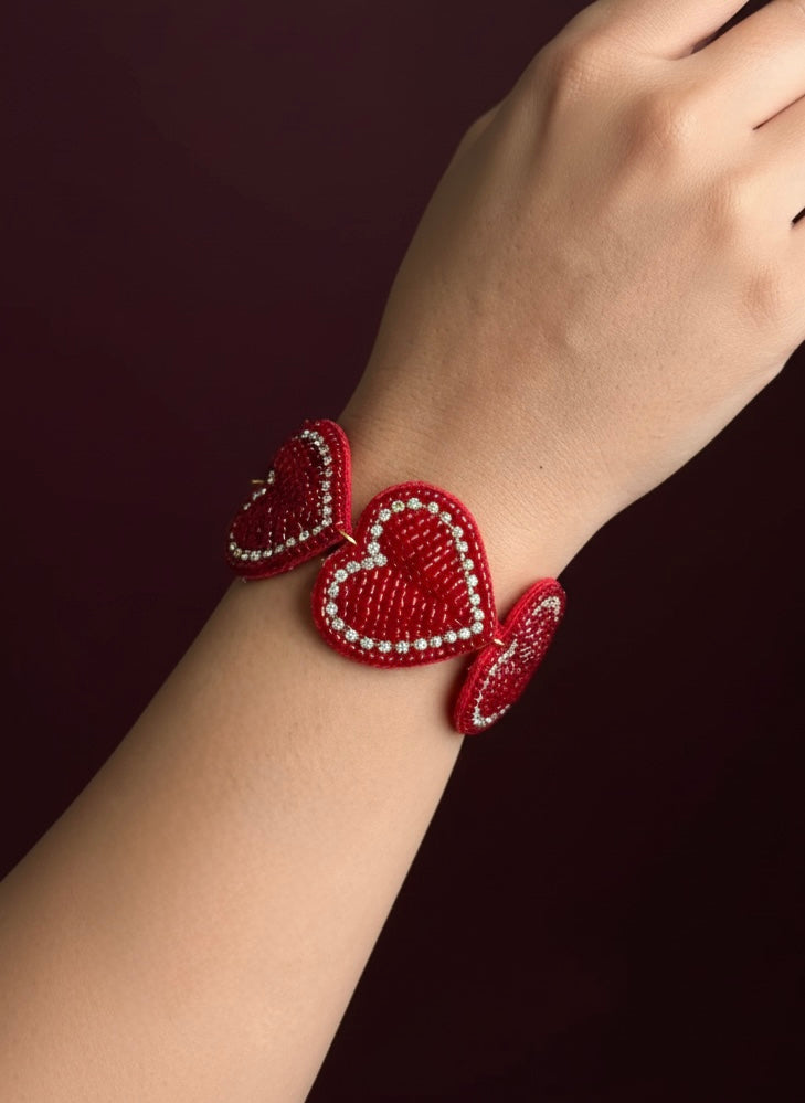 Eternal Love Heart Handmade Beaded Bracelet
