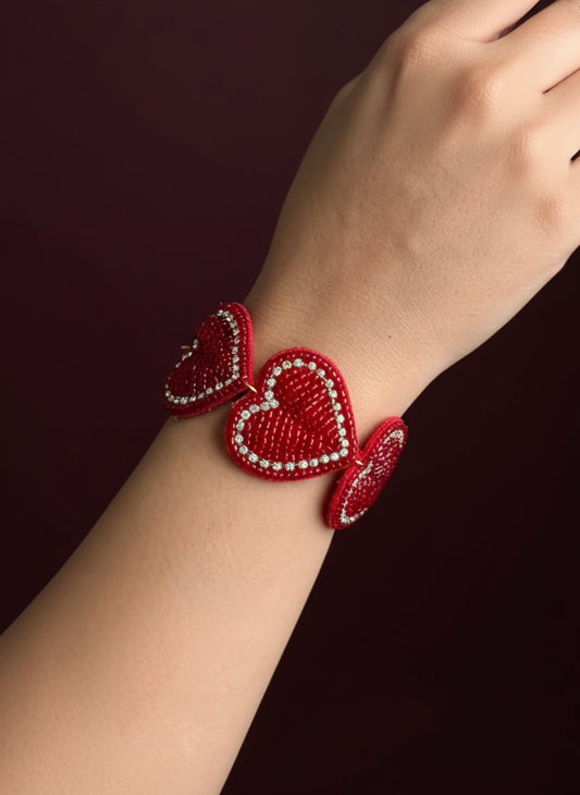 Eternal Love Heart Handmade Beaded Bracelet