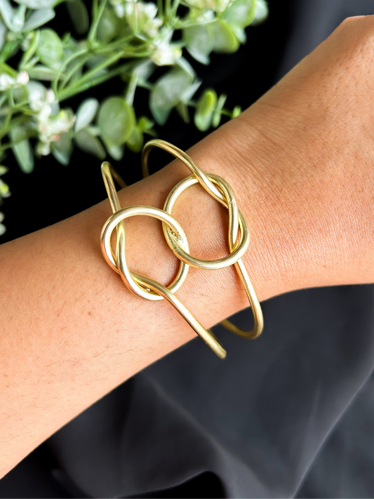 Knotted Brass Cuff Bracelet