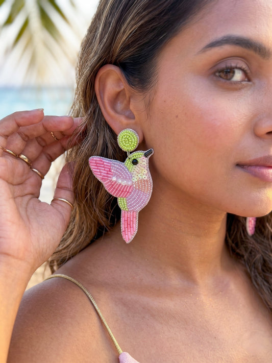 Lyla Humming Bird Handmade Beaded Earrings