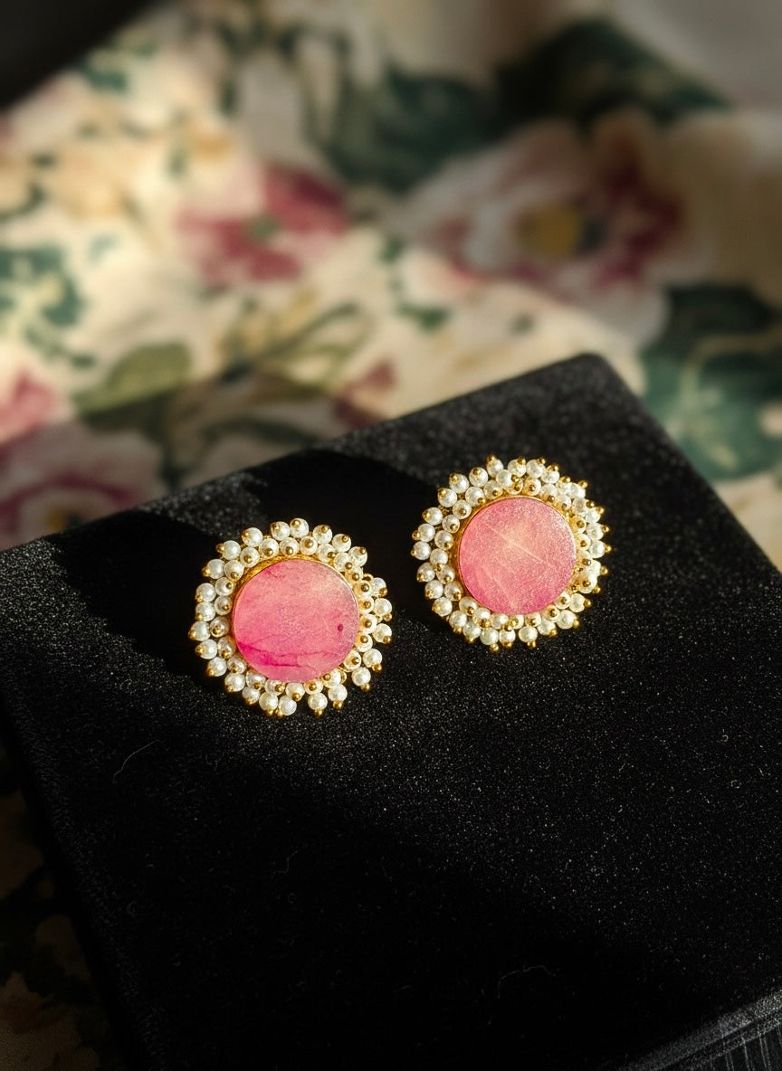 Sitara Round Stud Handmade Brass Earrings