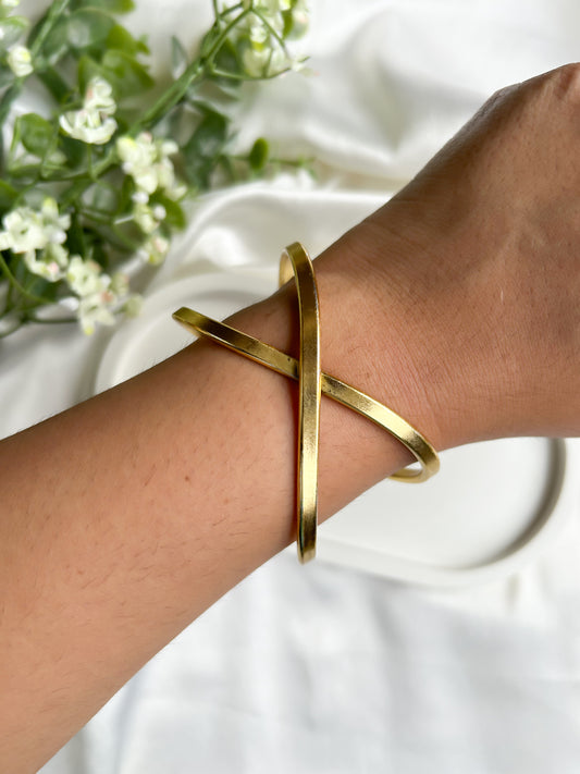 Boho Charm Brass Cuff Bracelet