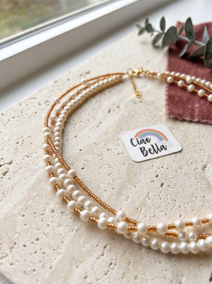 Eva Sleek Pearl Handmade Necklace