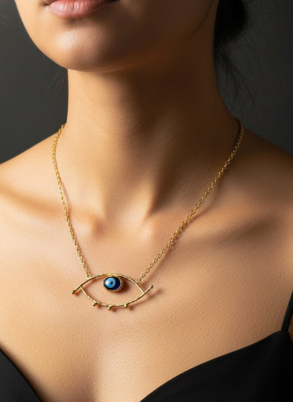 Evil Eye Brass Necklace
