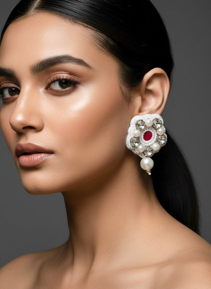 Luna Stud Handmade Beaded Earrings