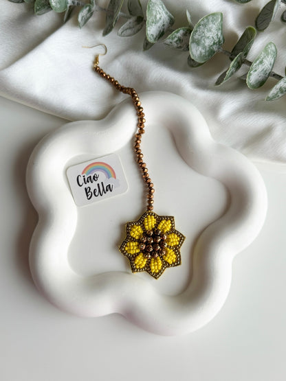 Sunflower Handmade Beaded Maangtika