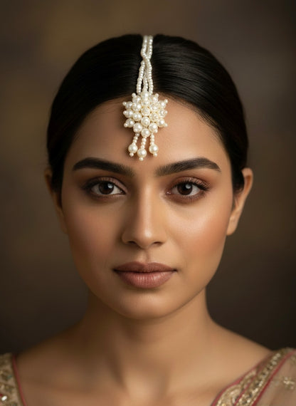 Gul Pearl Handmade Beaded Maangtika