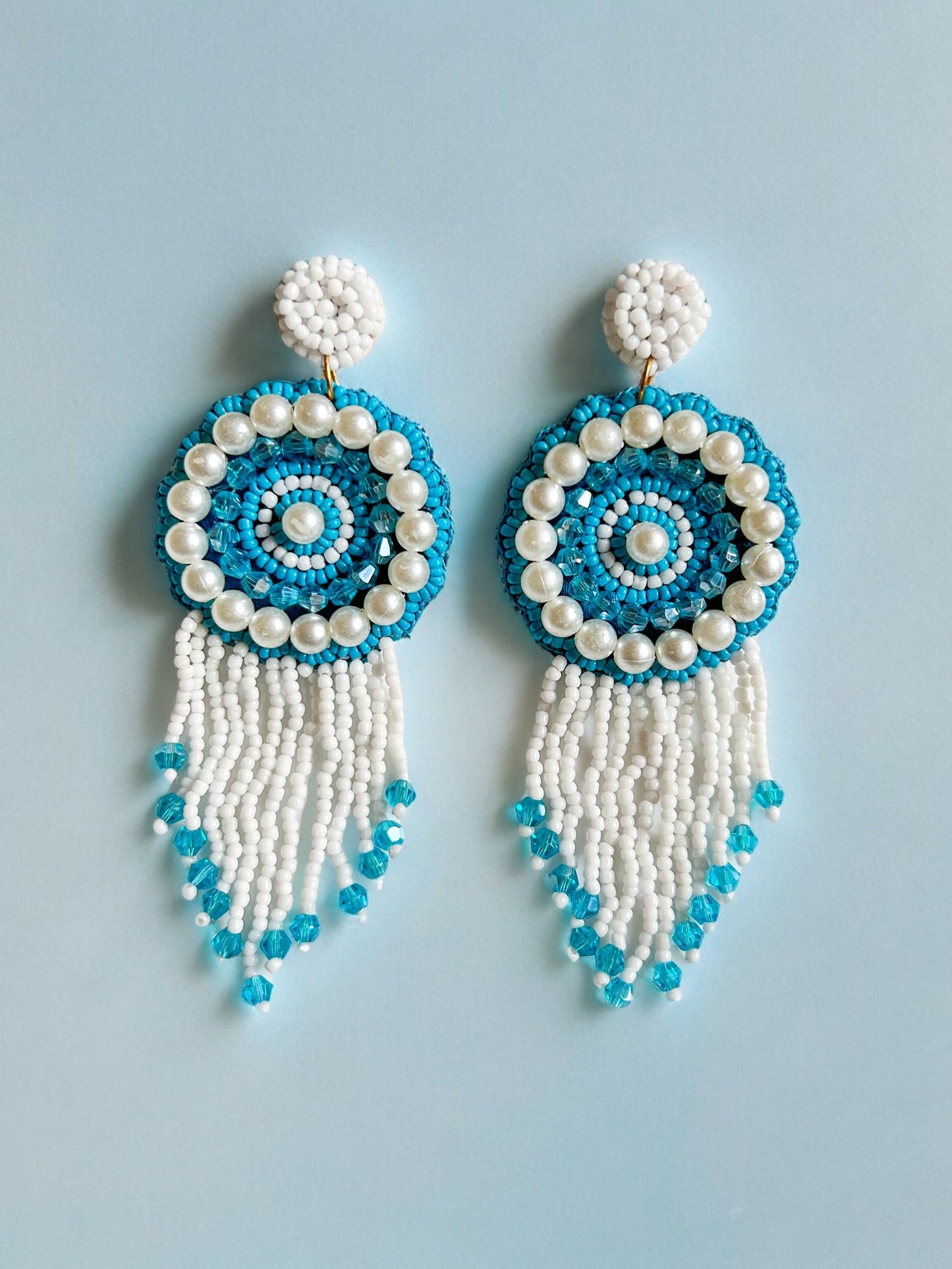 True Blue Tassel Earrings